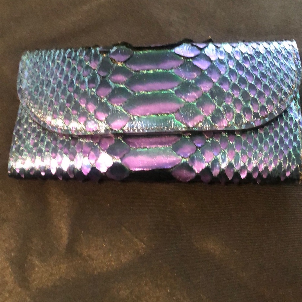 Mermaid Python leather wallet from Satchel-Savannah GA.